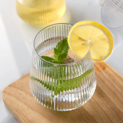 6pcs Ribbed Glass