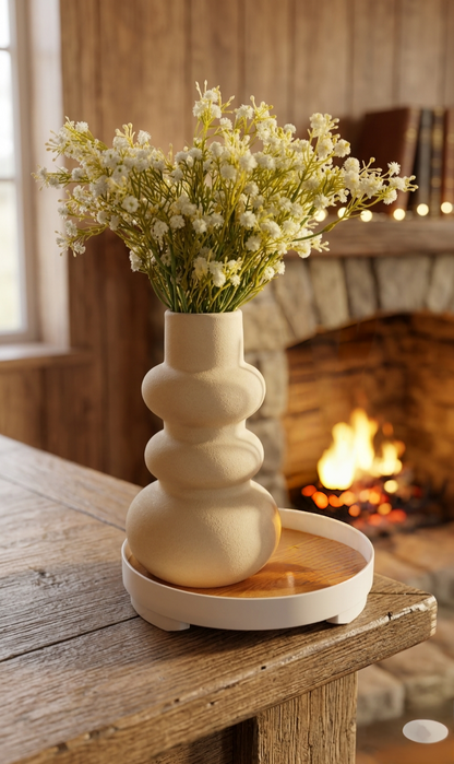 Vase Set – Vase, Tray & Artificial Flowers