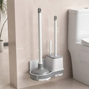 3 in 1 Toilet brush and plunger set with crevice cleaner for bathroom cleaning and maintenance 