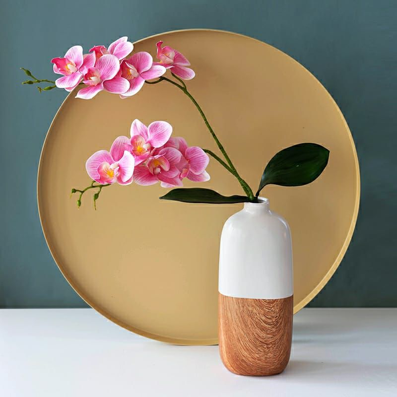 Wood Grain Ceramic Flower Vase Set