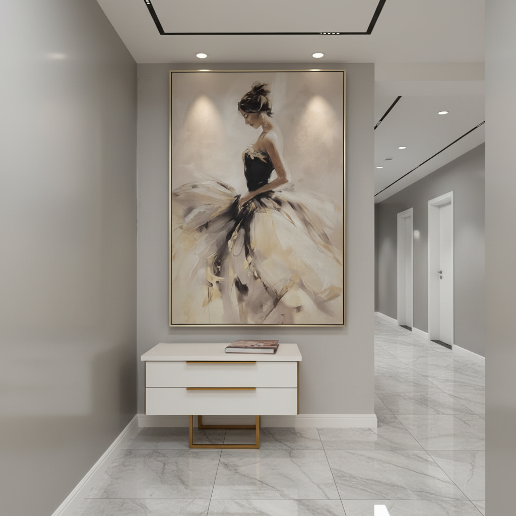 Lady Printed Oil Painting + Frame (80 × 120 × 3.5 cm)