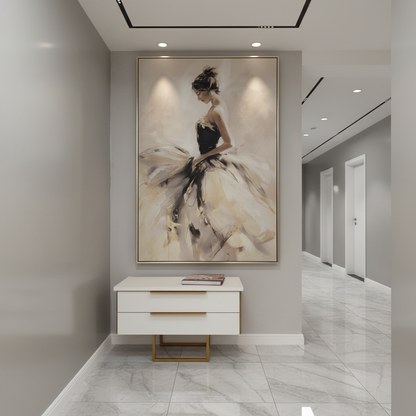 Lady Printed Oil Painting + Frame (80 × 120 × 3.5 cm)