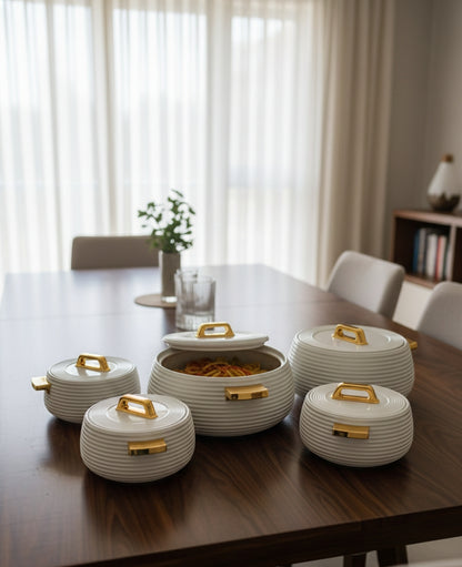 4-piece hotpot set with 1000ml, 2000ml, 3000ml, and 4000ml capacities