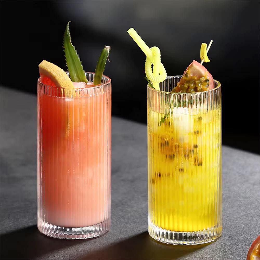 Ribbed Aesthetic Highball Glass – Set of 6