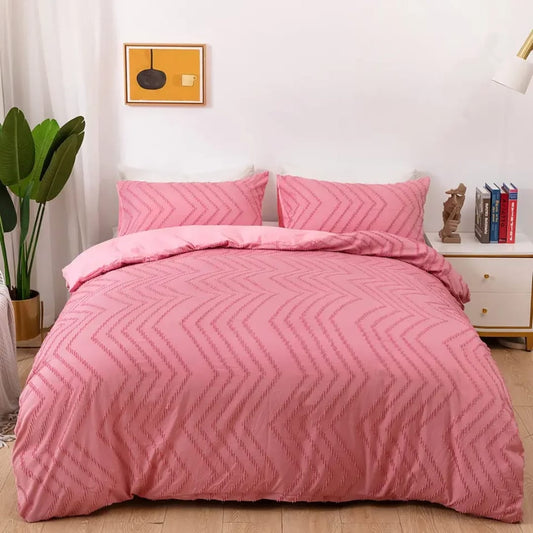 Luxury tufted wave design duvet cover set with microfiber material in 7x8 size for premium bedding comfort. 