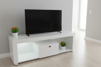 TV Stand 4ft With LED Light – White