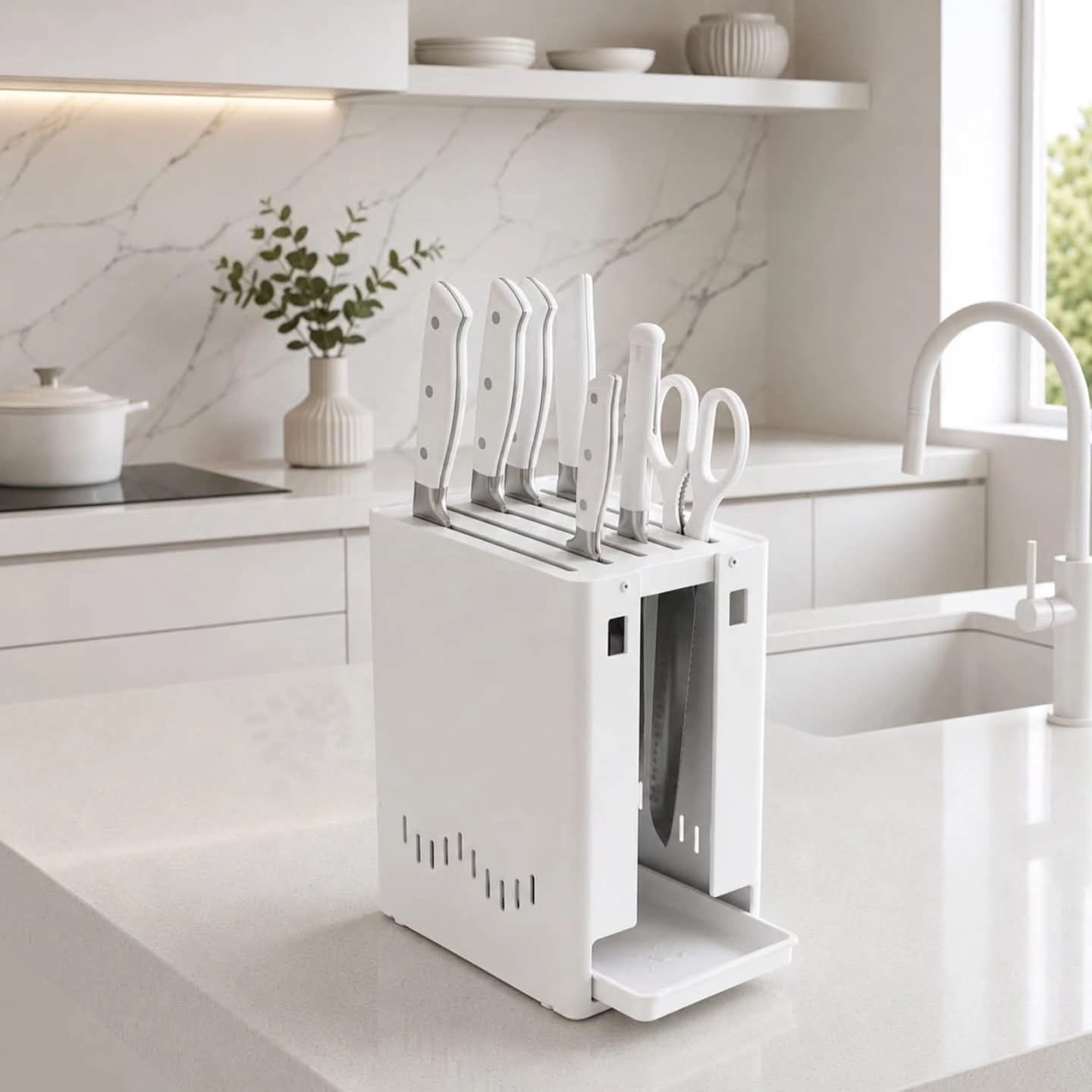 10Pc Multifunctional Kitchen Knife Block Organizer