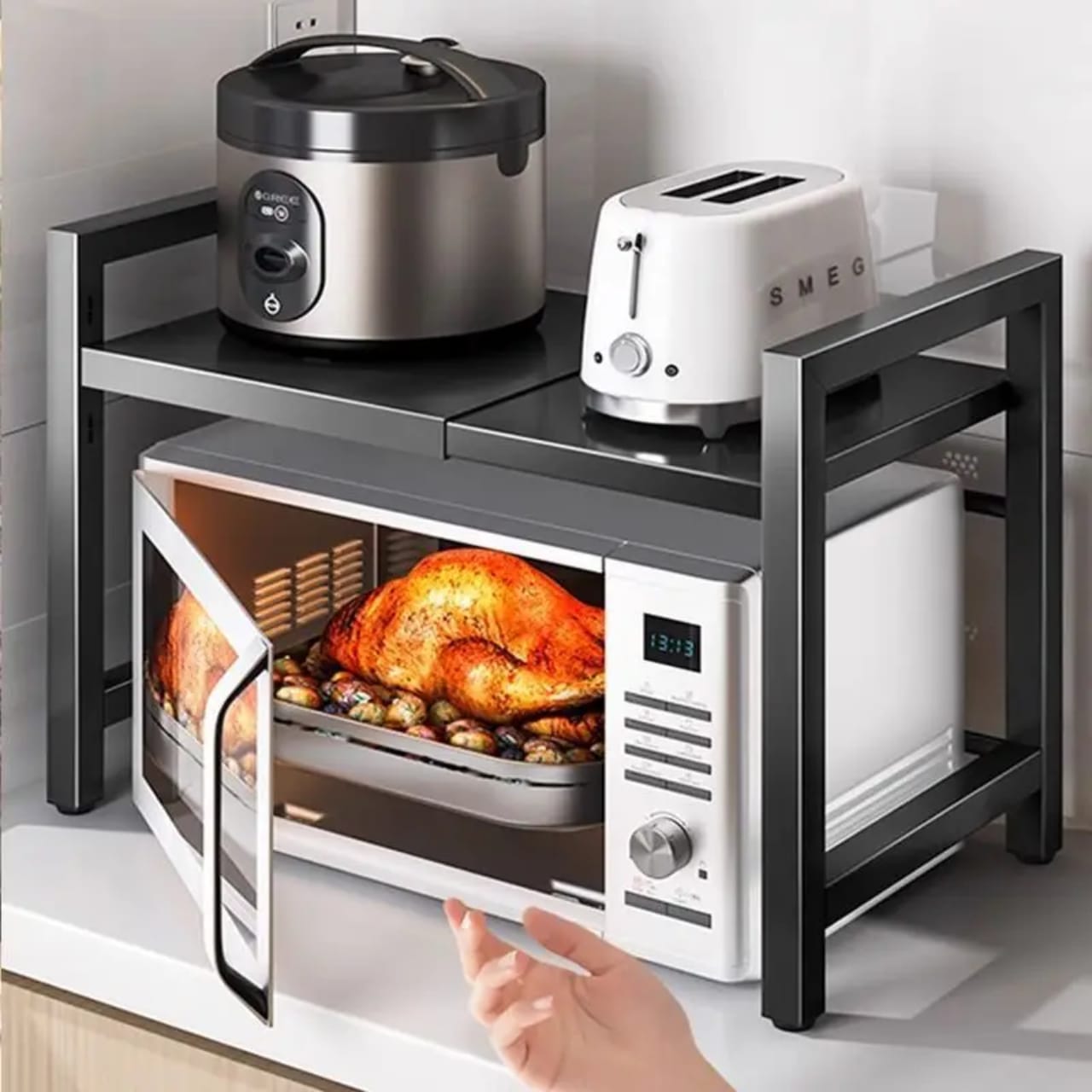 Expandable Metallic Microwave Stand