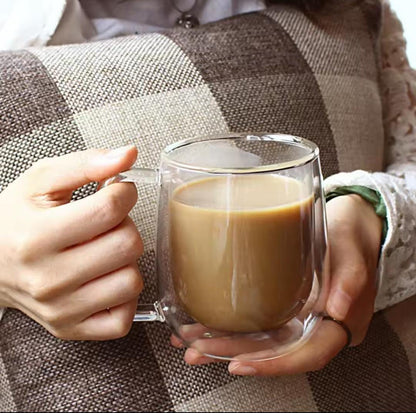 6Pcs Transparent Double Wall Heat-Resistant Mug