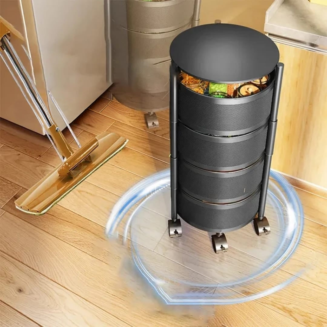 4 Tier Round Rotating Fruit & Vegetable Rack