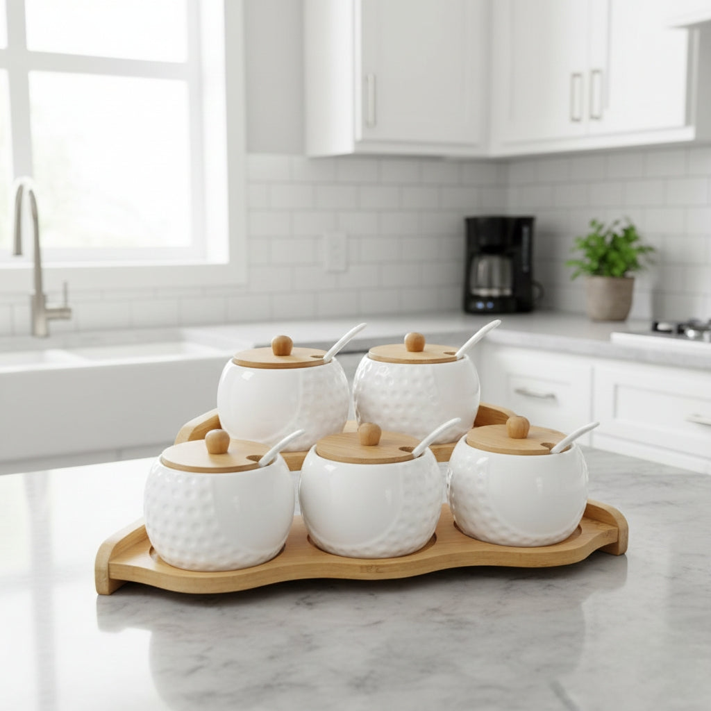 Ceramic Sugar Dish Set (5 Pieces)