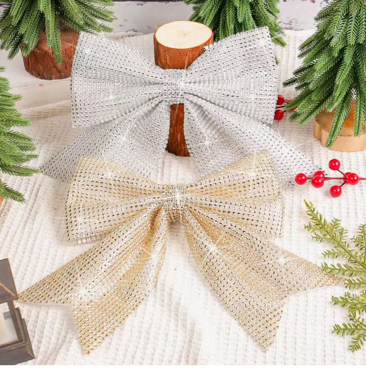 Christmas Diamond Ribbon Bows
