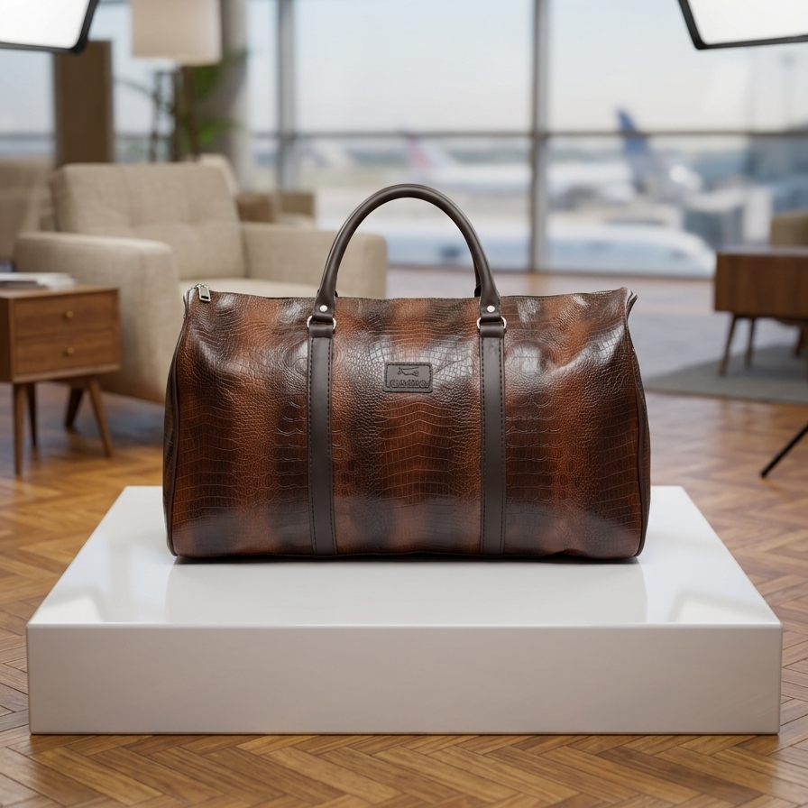 High quality leather duffel bag for travel with spacious design and premium finish
