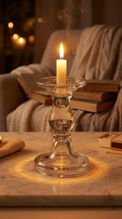 Glass Candle Holder – Short Stem