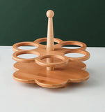 6 in 1 Rotating Spice Rack with Spoon & Bamboo Stand