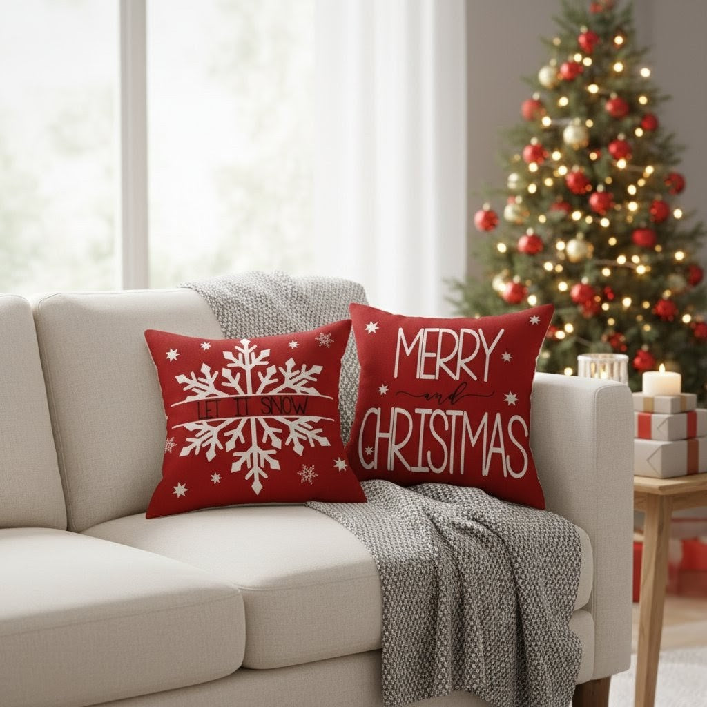 Christmas Santa Claus Printed Cushion Cover