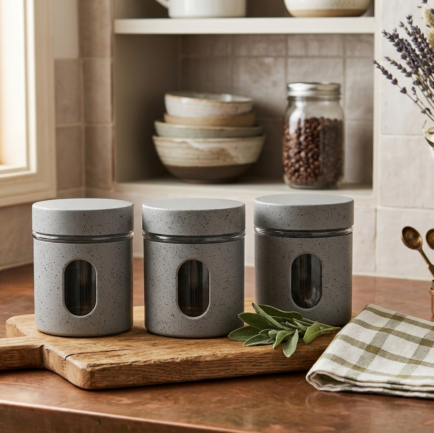 3pcs Glass Canister Set 450ml