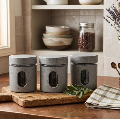 3pcs Glass Canister Set 450ml