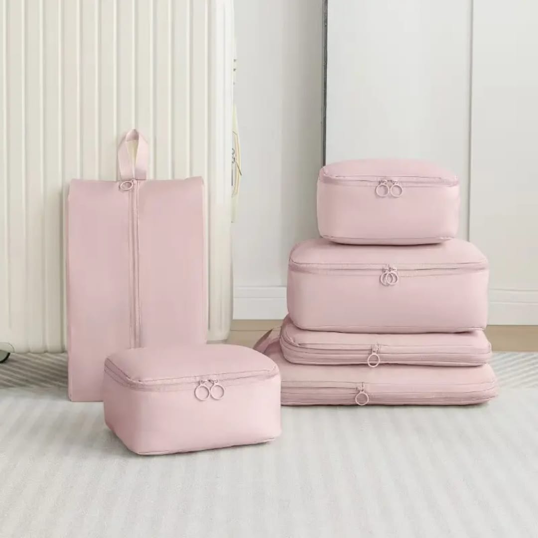 6Pc Compressible Luggage Travel Bags Set