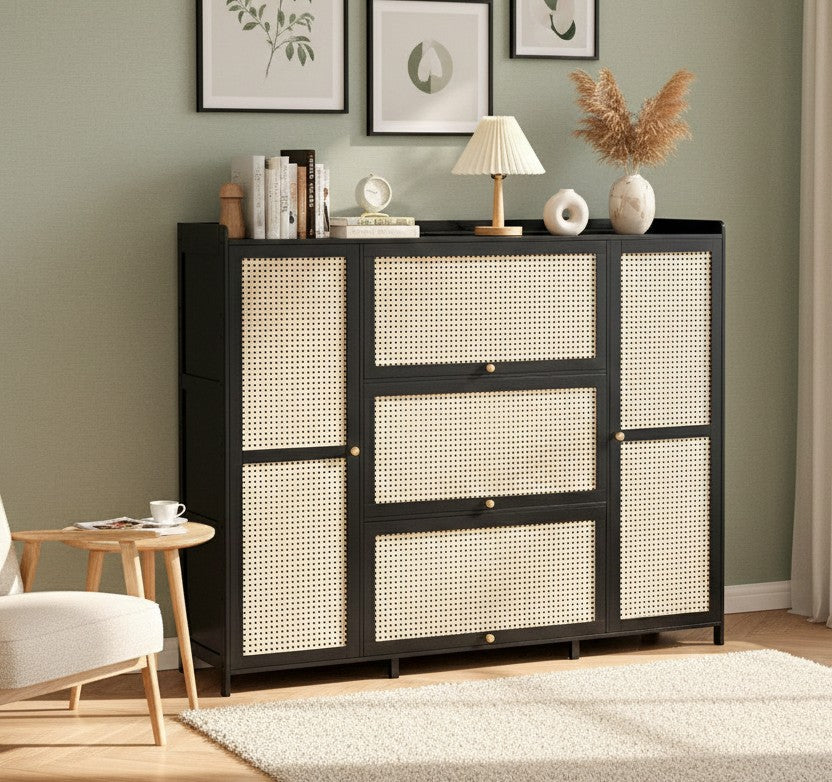 26Pair Wooden Bamboo Shoe Cabinet