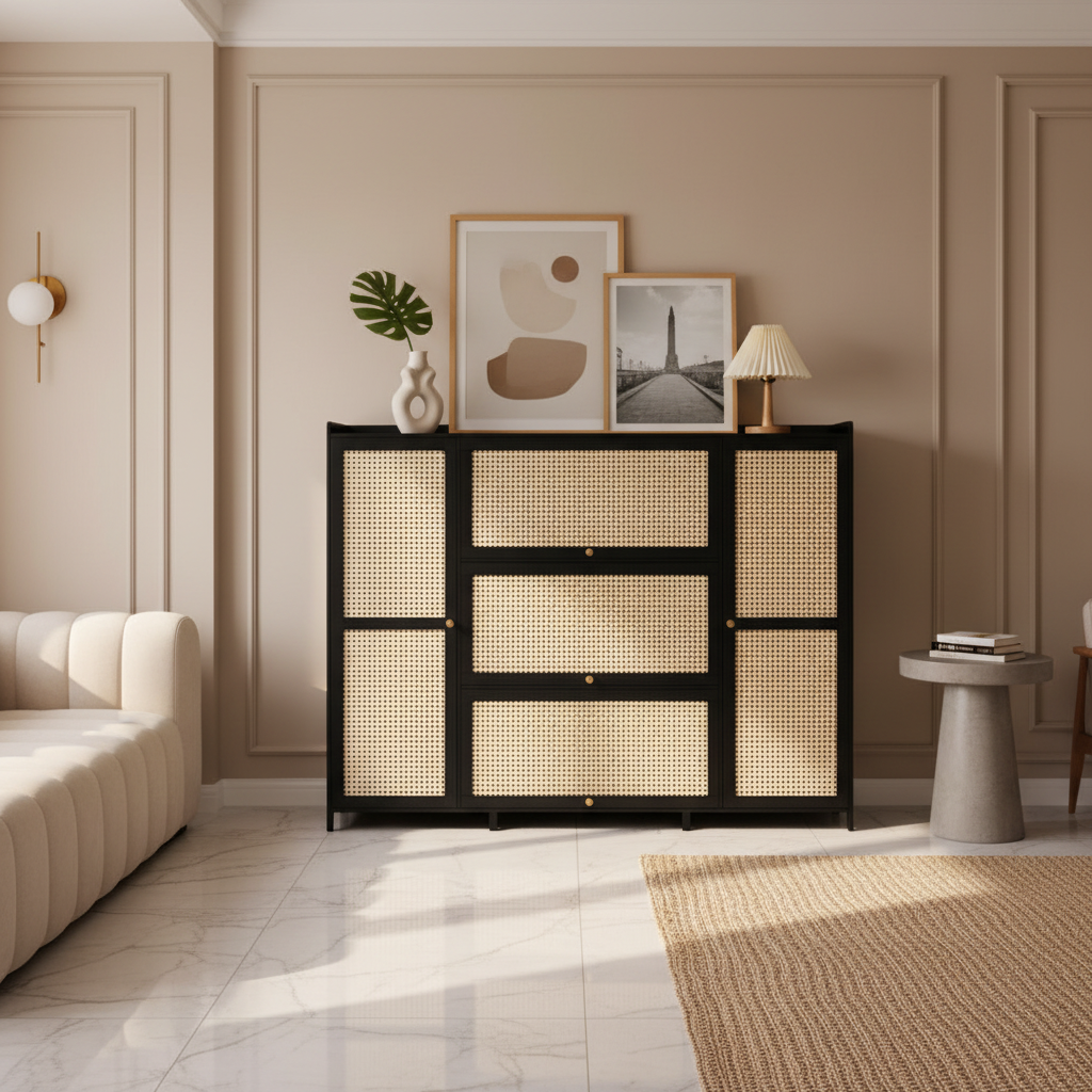 Wooden Shoe Cabinet