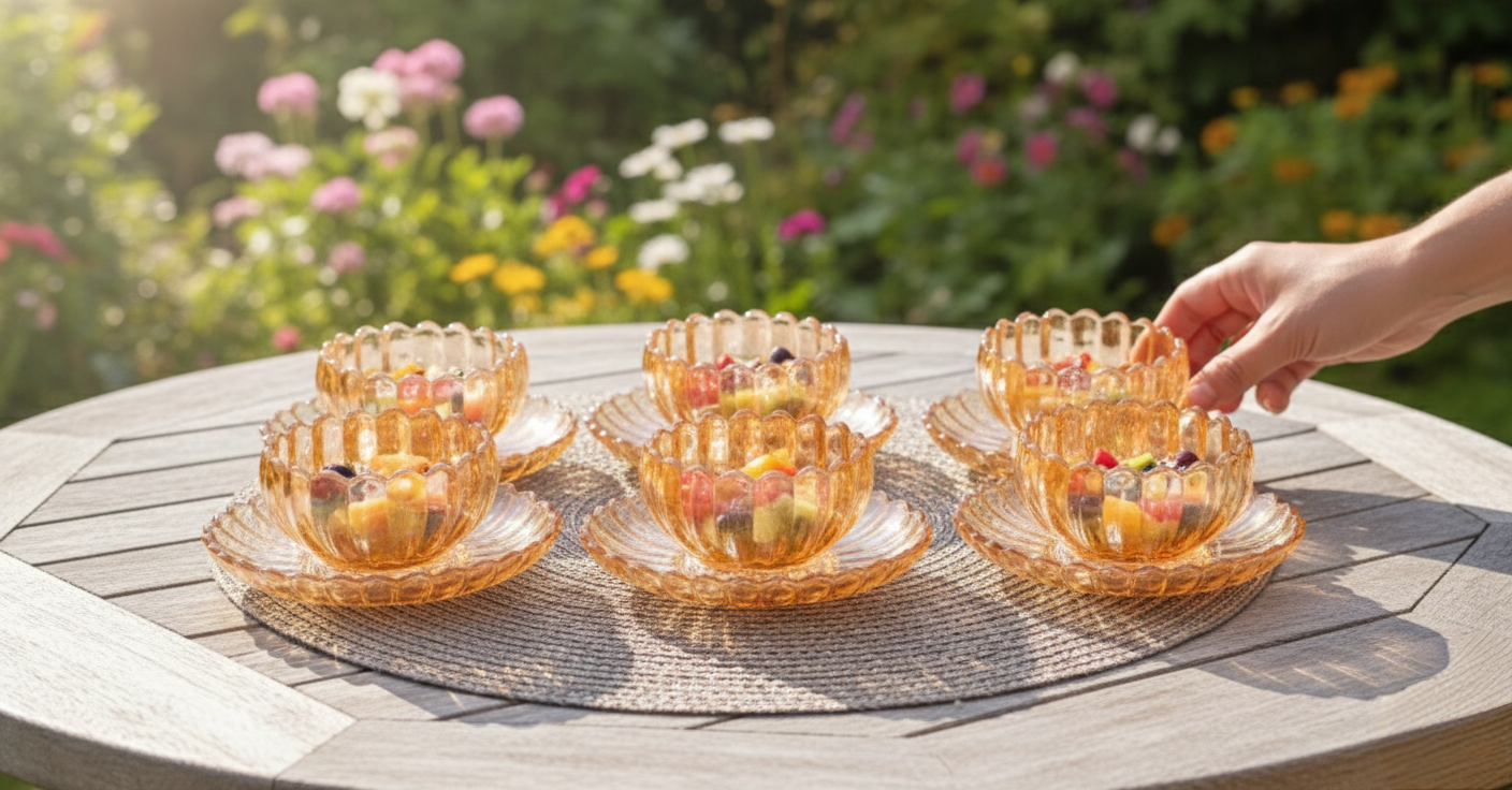 12pcs Crystal Glass Gold Mug And Saucer Set – 280ml