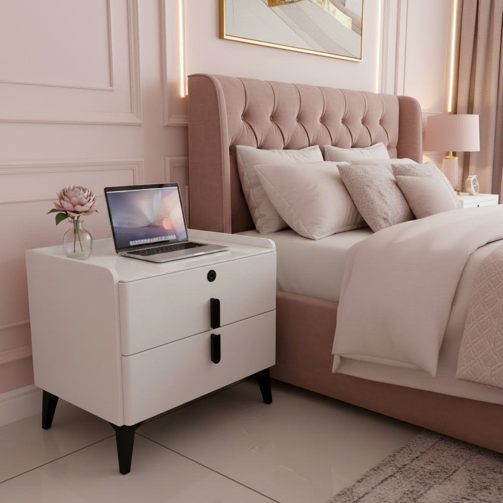 Smart Nightstand with Wireless Charging and LED Lights BS 8