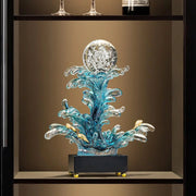 Modern Resin Ocean Wave Sculpture
