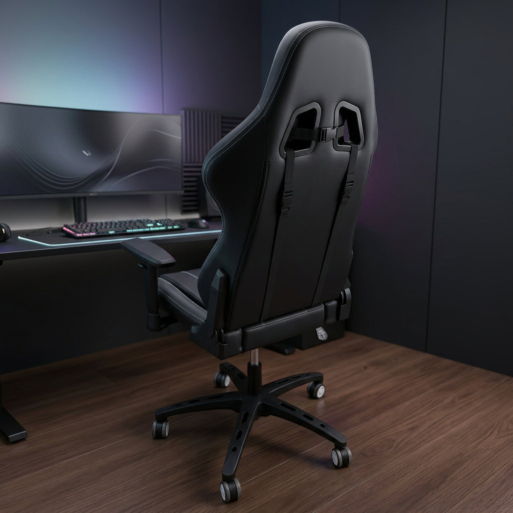 Gaming Chair with Adjustable Armrests and Reclining Backrest