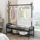 Sturdy Clothes Rack With Storage Basket