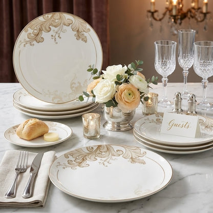 6pcs Bone China Round Soup Plates 8 Inch