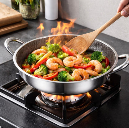 30cm Honeycomb Stainless Steel Pan