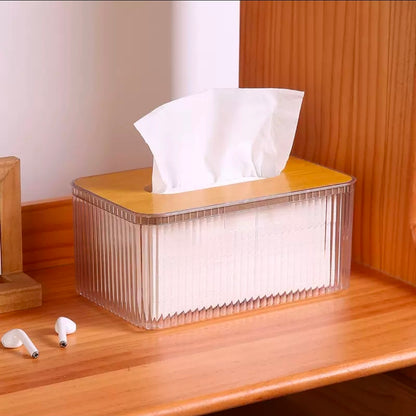 Transparent water ripple tissue box for home and office use