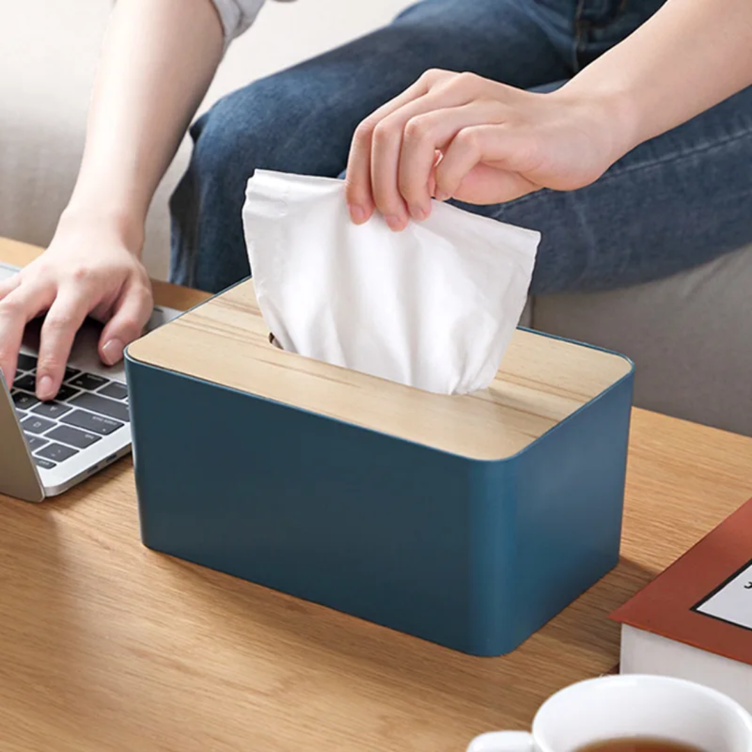 Bamboo Lid Napkin Tissue Holder