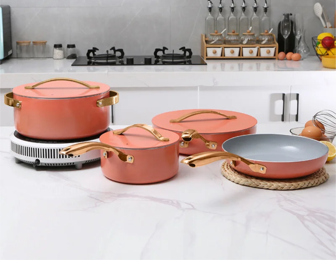 8Pcs Ceramic Cookware Set