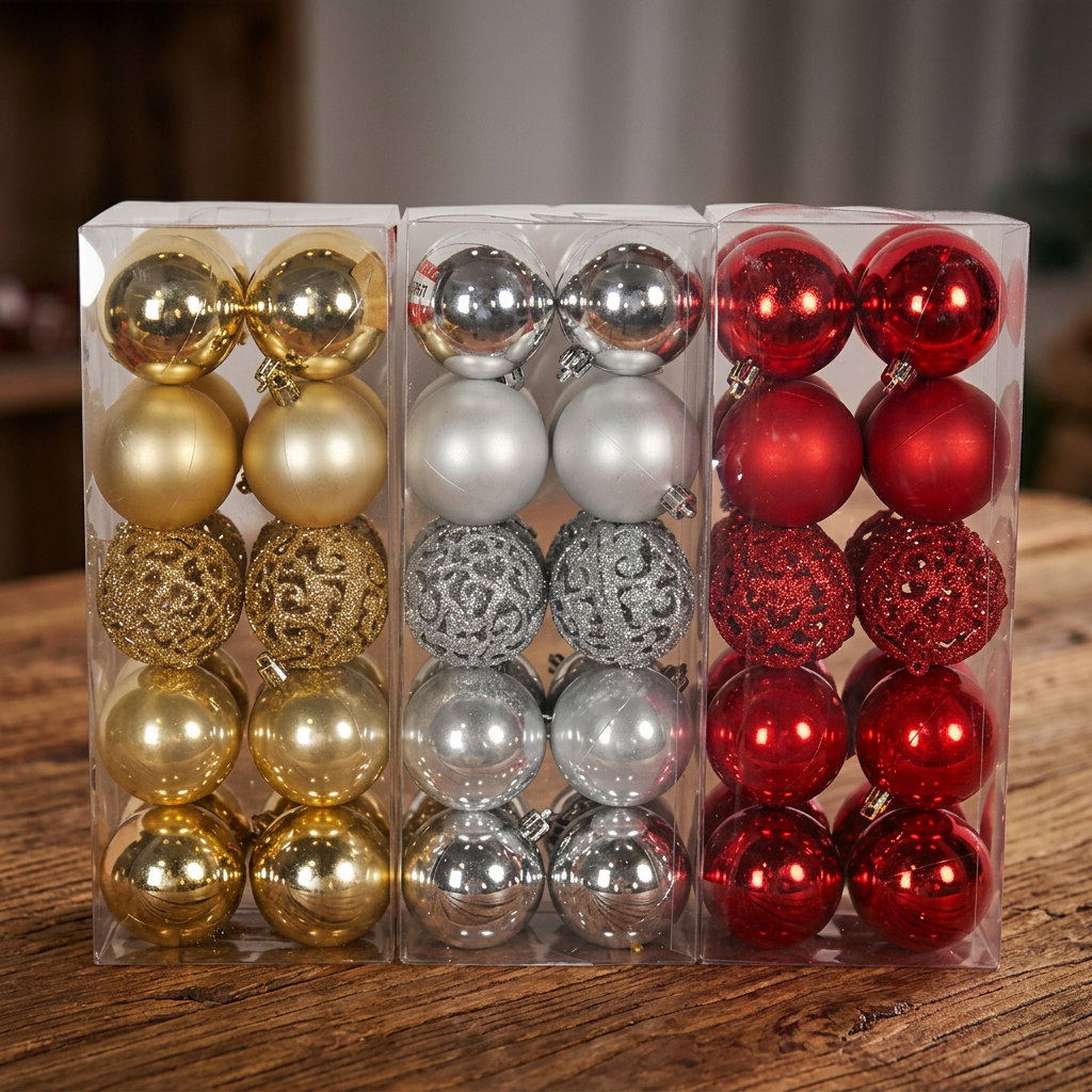 20 Piece Christmas Ball Ornaments Set with Hanging Hooks