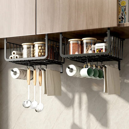 4 In 1 Metallic Under Shelf Rack With Hooks