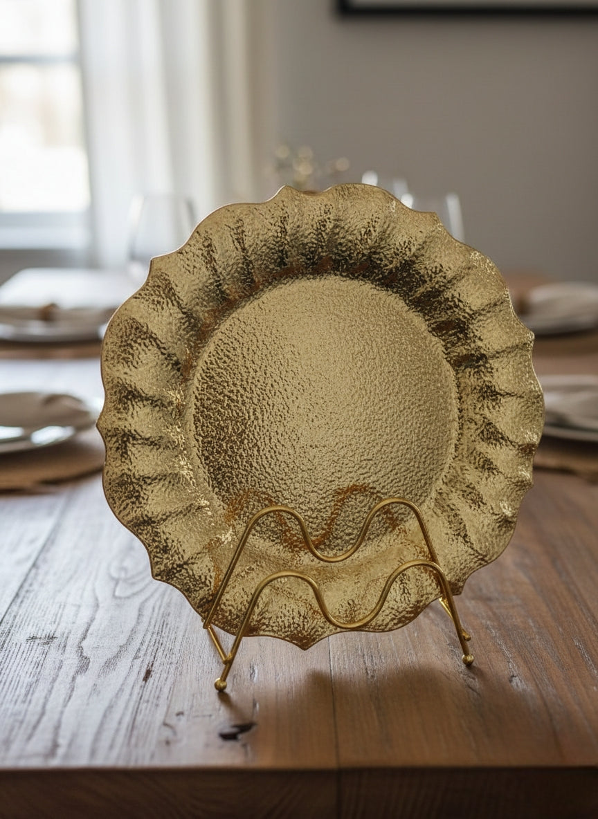 Round classy decor charger plate with 33 cm diameter for table setting