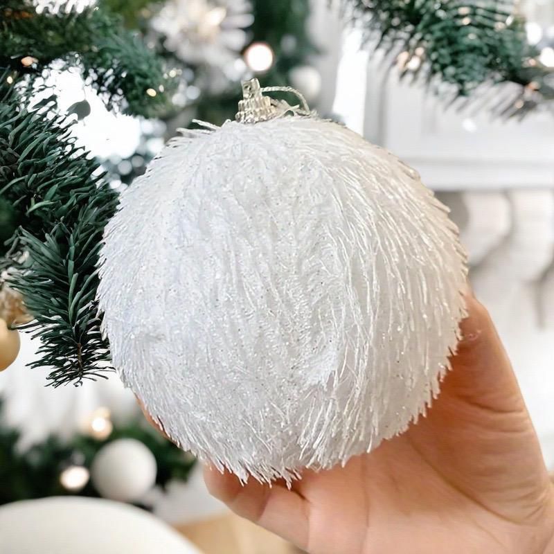 6pcs Luxe White Decor Balls