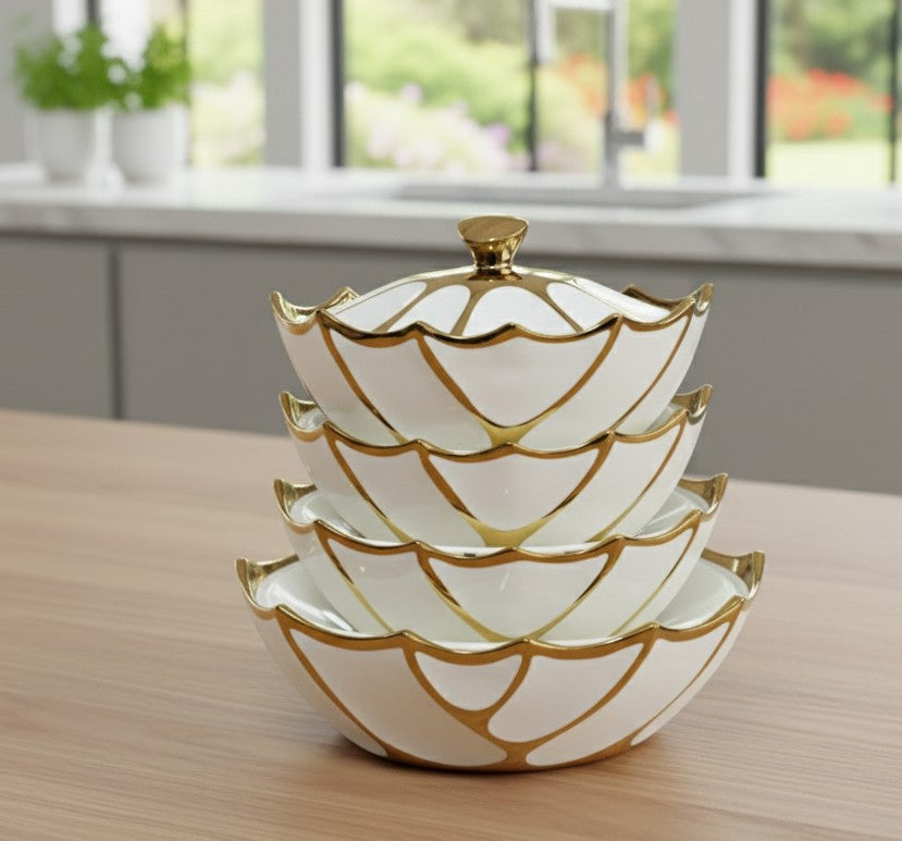 3Pc Ceramic Serving Pot Set