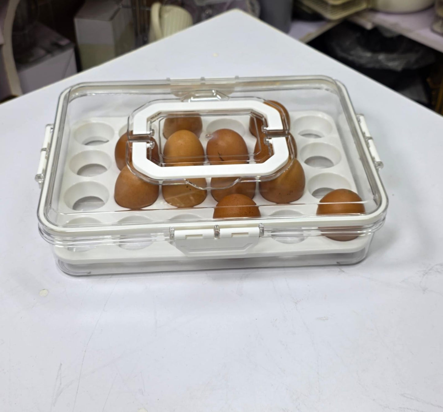 Acrylic Egg Holder with Handles