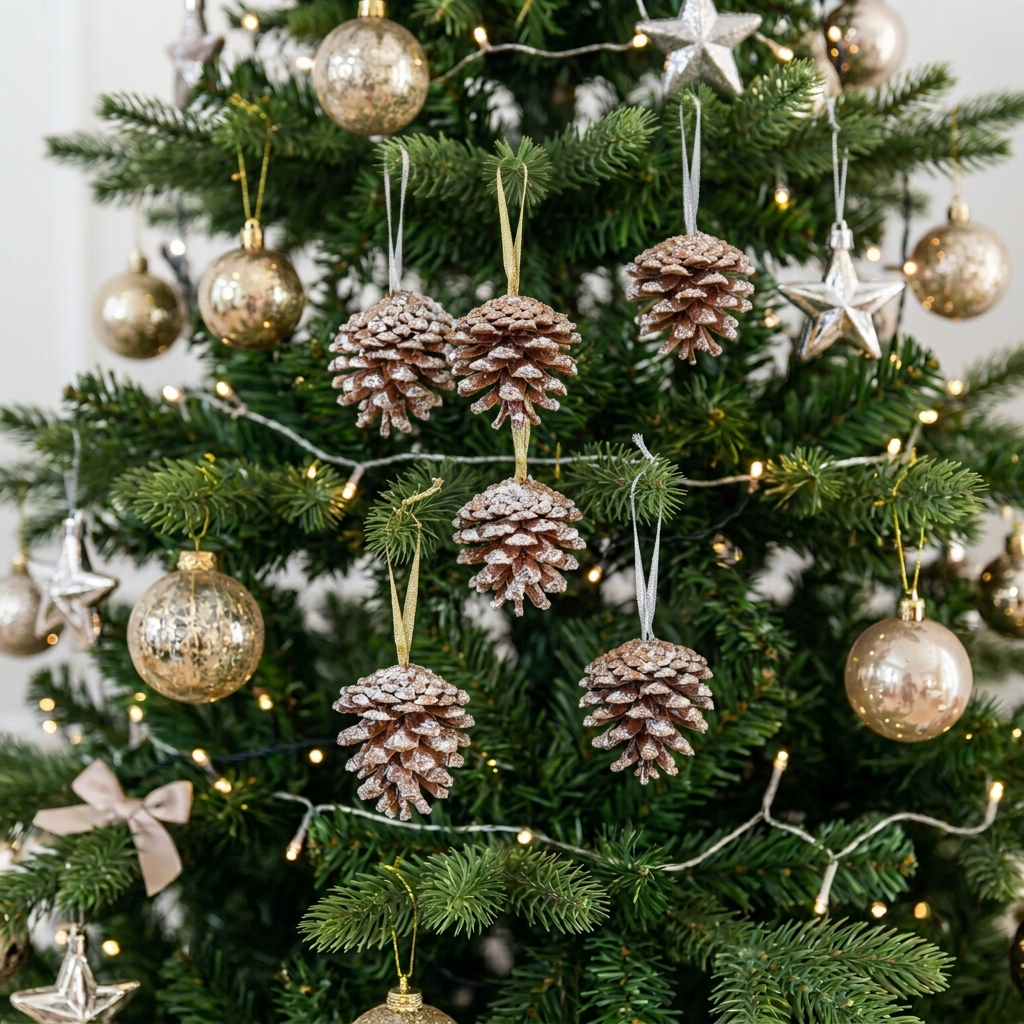 12Piece Christmas Decorative Cones Set