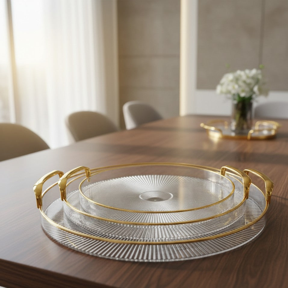 Acrylic Tea Tray Set with Three Sizes