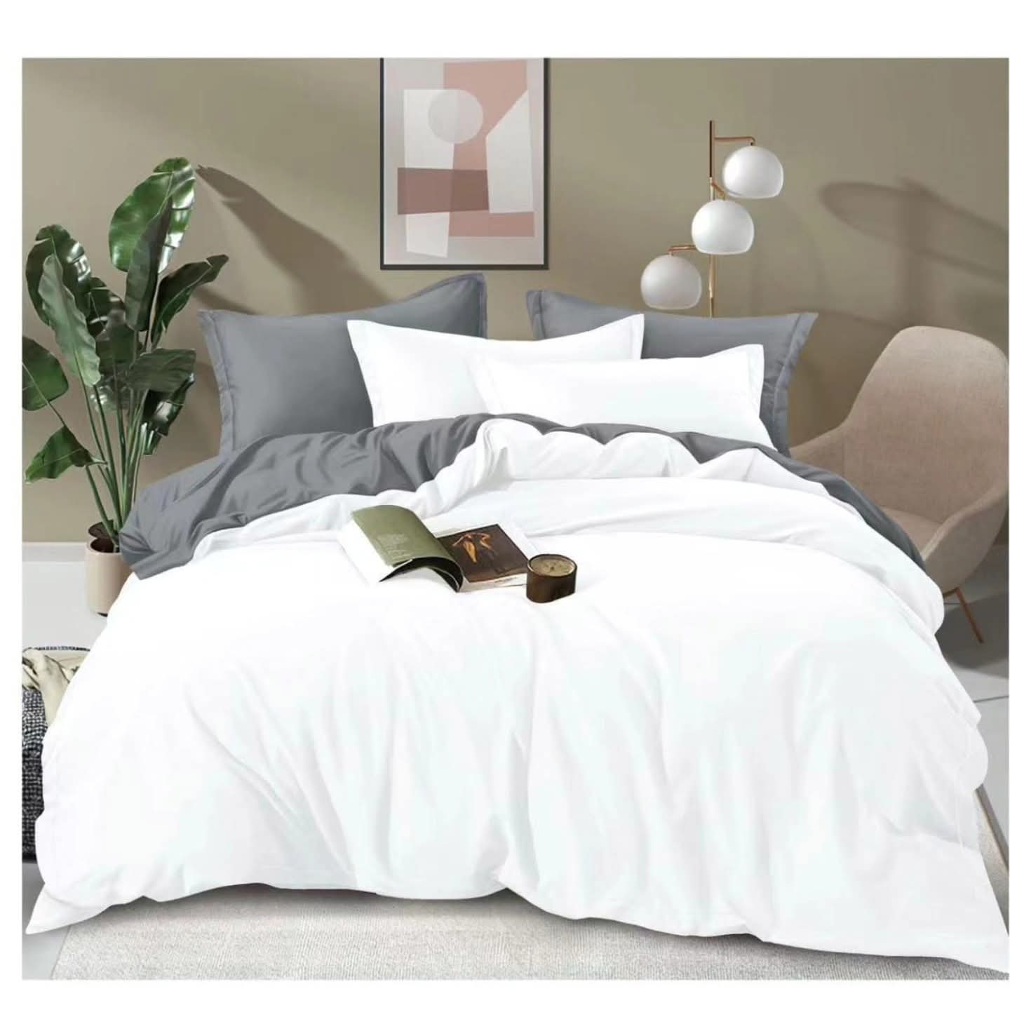 Plain Double-Sided Cotton Duvet Cover