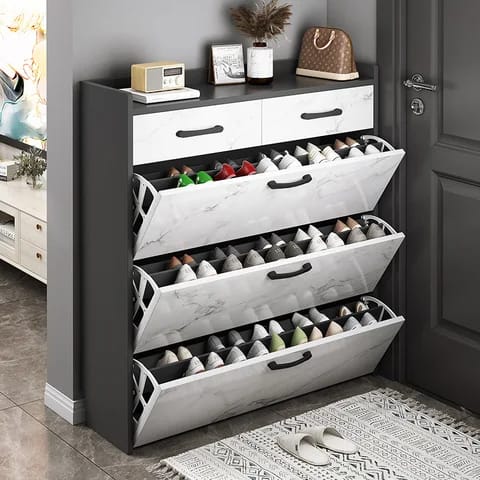Bucket Flip Double Layered Shoe Rack