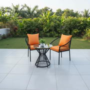 3-piece outdoor patio set with two chairs, one table, and comfortable cushions available in various colors.**