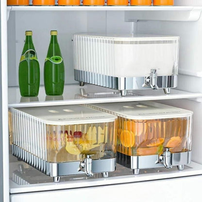 Glass beverage dispenser with clamp lid and spigot 5.3L for hot and cold drinks in home and parties
