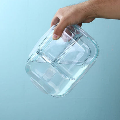 2 Grid High Borosilicate Glass Partitioned Lunch Box
