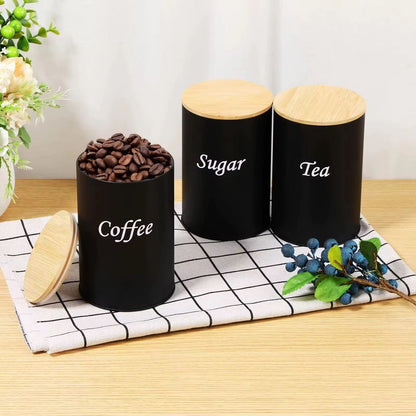 3 Piece Airtight Canister Set With Bamboo Lid
