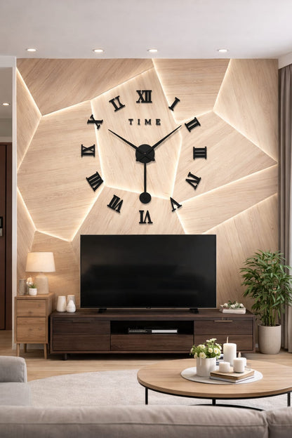 3D Roman Numeral Acrylic Mirror Wall Clock
